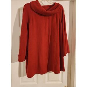 Liz & Me Womens Cowl Neck Sweater Red 4x
